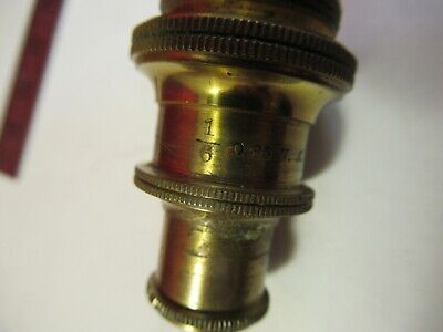 ANTIQUE BRASS OBJECTIVE BAUSCH LOMB 1/6 OPTICS MICROSCOPE AS PICTURED #10-B-32