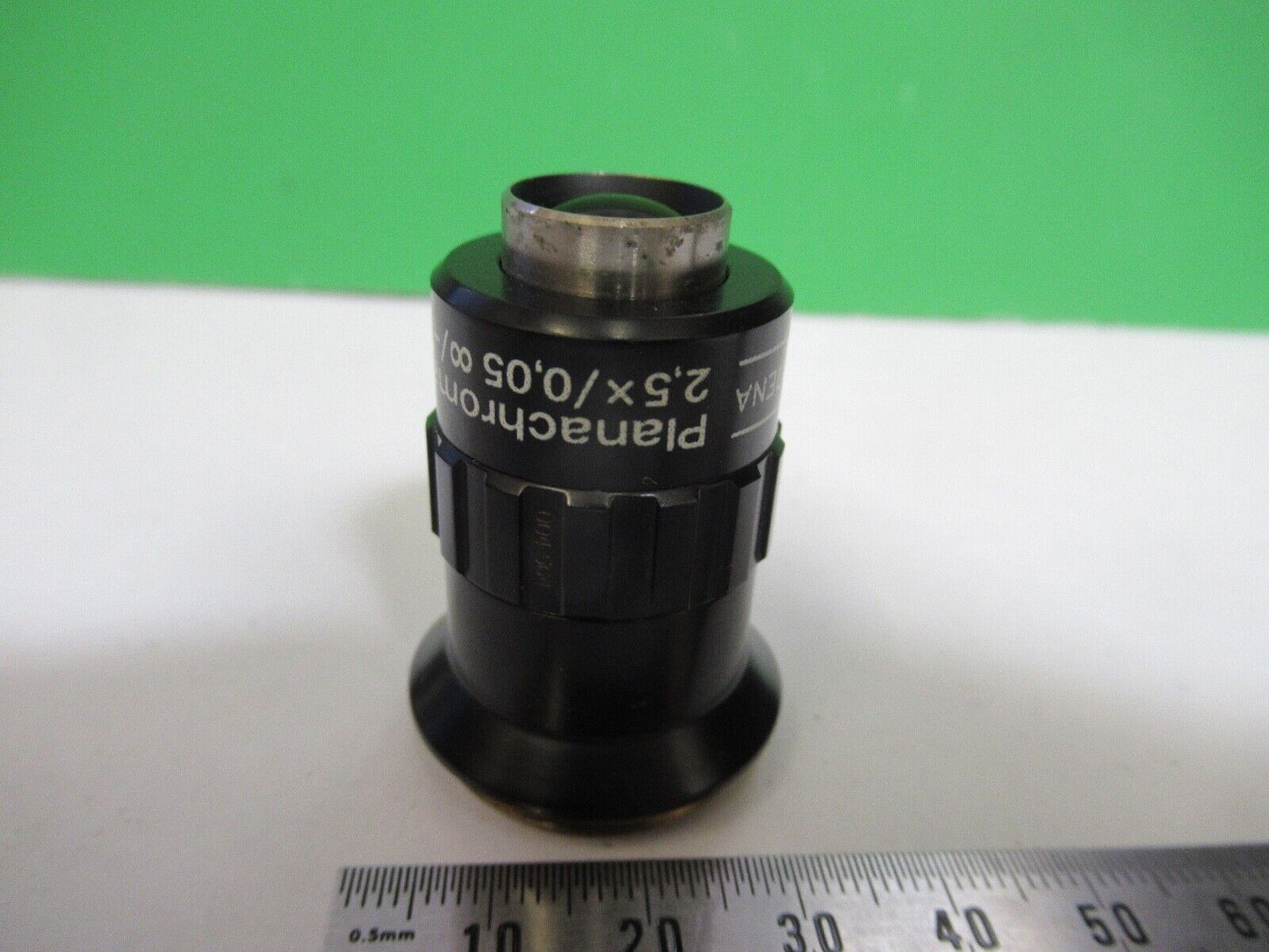 AUS JENA OBJECTIVE INFINITY 2.5X PLANACHROMAT GERMANY MICROSCOPE PART z1-b-56