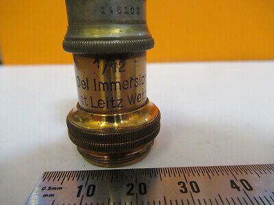 ANTIQUE BRASS LEITZ WEZLAR OBJECTIVE LENS MICROSCOPE PART AS PICTURED &8Y-A-113