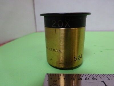 ANTIQUE RARE BAUSCH LOMB 20X EYEPIECE MICROSCOPE PART OPTICS AS PICTURED &5-A-18