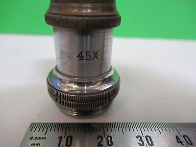 ANTIQUE BRASS ERNST LEITZ OBJECTIVE MICROSCOPE PART OPTICS AS PICTURED &z9-a-102