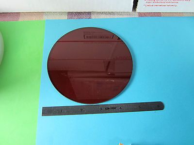 OPTICAL LARGE REDDISH ORANGE GLASS FILTER WINDOW LASER OPTICS BIN#30-13