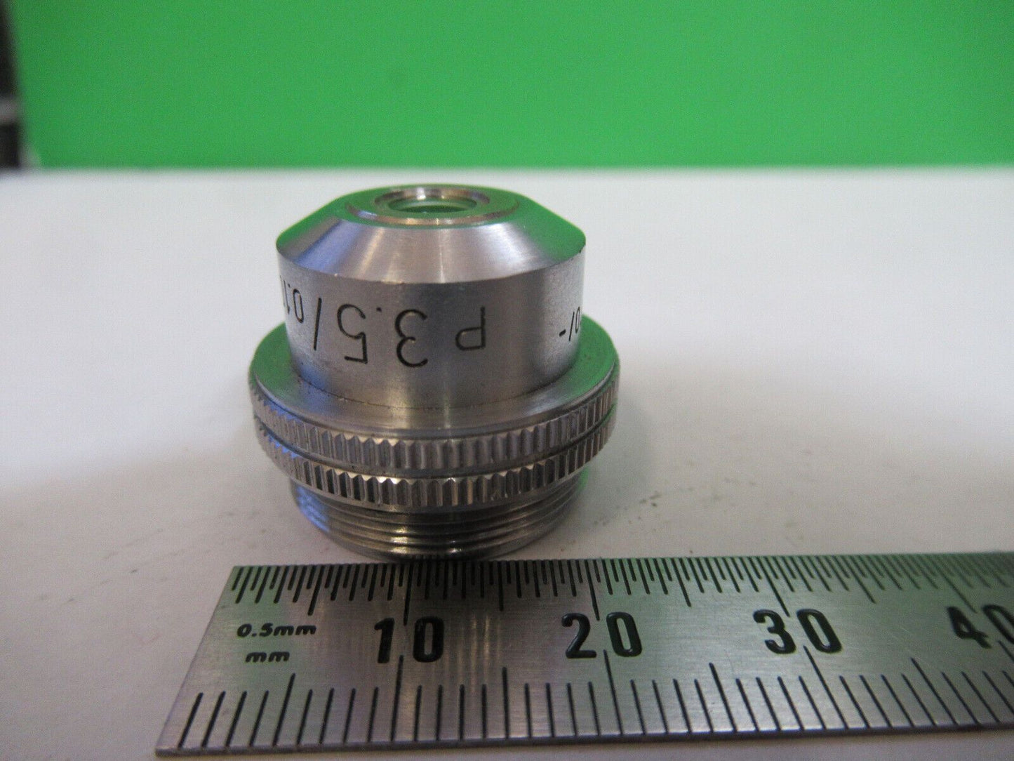 LEITZ POL POLARIZATION 3.5X /170 OBJECTIVE MICROSCOPE PART AS PICTURED &R2-A-55