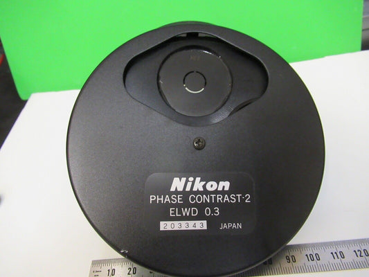 NIKON PHASE CONTRAST -2 ELWD 0.3 CONDENSER MICROSCOPE PART AS PICTURED &15-A-52