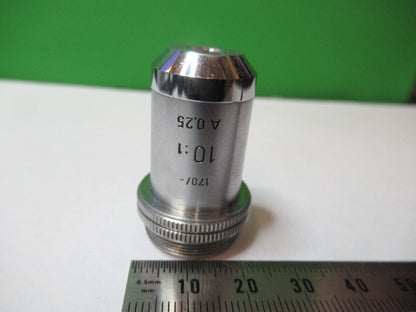 LEITZ WETZLAR OBJECTIVE 10X /170 OPTICS MICROSCOPE  PART AS PICTURED #R7-B-88