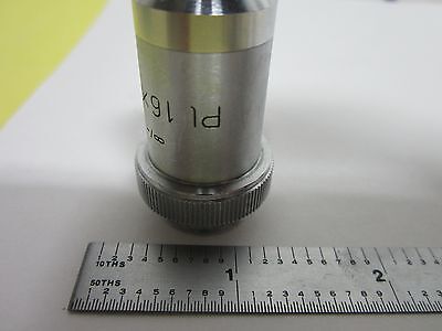 MICROSCOPE PART OBJECTIVE LEITZ PL 16X OPTICS AS IS BIN#H6-19