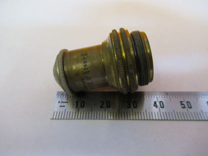 ANTIQUE BAUSCH LOMB BRASS OBJECTIVE MICROSCOPE PART AS PICTURED &P9-A-24