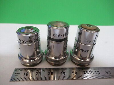 AO SPENCER LOT 3 ea OBJECTIVE 10X 44X 95X  MICROSCOPE PART AS PICTURED &3-C-09