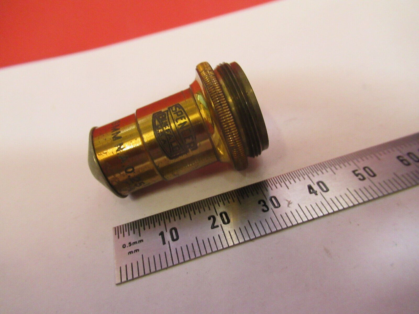 ANTIQUE BRASS SPENCER 10X OBJECTIVE MICROSCOPE PART AS PICTURED &H9-B-35