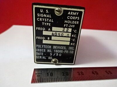 VINTAGE 1950 US SIGNAL CORPS POLYTECH DEVICES QUARZ 4050 KC FREQUENZ 6-A61