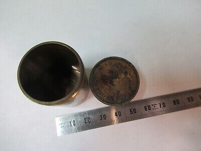 ANTIQUE BAUSCH LOMB BRASS CAN OBJECTIVE MICROSCOPE PART AS PICTURED &Z1-A-25