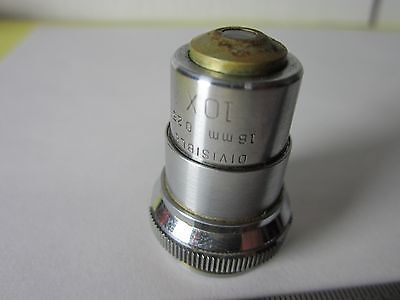 MICROSCOPE PART OBJECTIVE 10X BAUSCH LOMB OPTICS BIN#C8-18