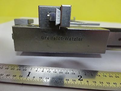 MICROSCOPE STAGE SPECIMEN MICROMETER GERMANY GREIFELDT WETZLAR OPTICS BIN#X3-30