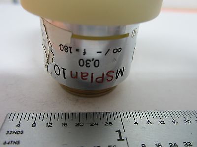 MICROSCOPE OBJECTIVE OLYMPUS MSPLAN 10X OPTICS BIN#K9-64