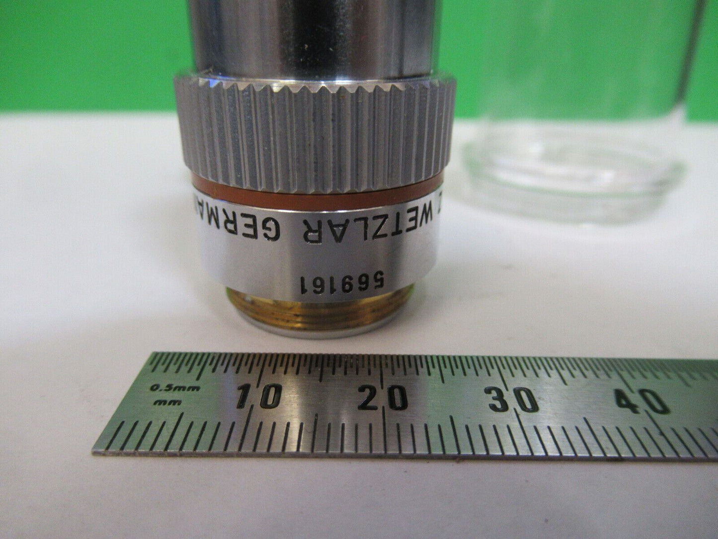 LEITZ WETZLAR GERMANY OBJECTIVE PL 3.2X  MICROSCOPE PART AS PICTURED &R4-A-10