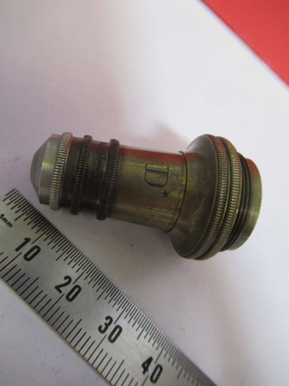 ANTIQUE  CARL ZEISS GERMANY "D"  OBJECTIVE MICROSCOPE PART AS PICTURED G4-A-105