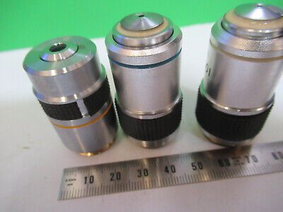 LOT 3 EA 10X 40X 100X /160 LENSES OBJECTIVE MICROSCOPE PART AS PICTURED &R7-B-11