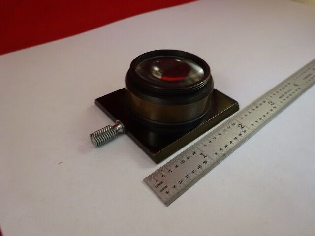 UNKNOWN LENS OPTICAL BRASS MOUNTED MICROSCOPE PART OPTICS AS IS &33-A-53