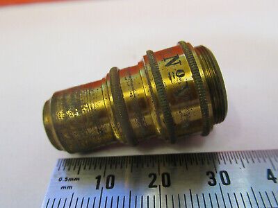 ANTIQUE BRASS SEIBERT GERMANY OBJECTIVE "V" MICROSCOPE PART AS PICTURED #F6-B-94