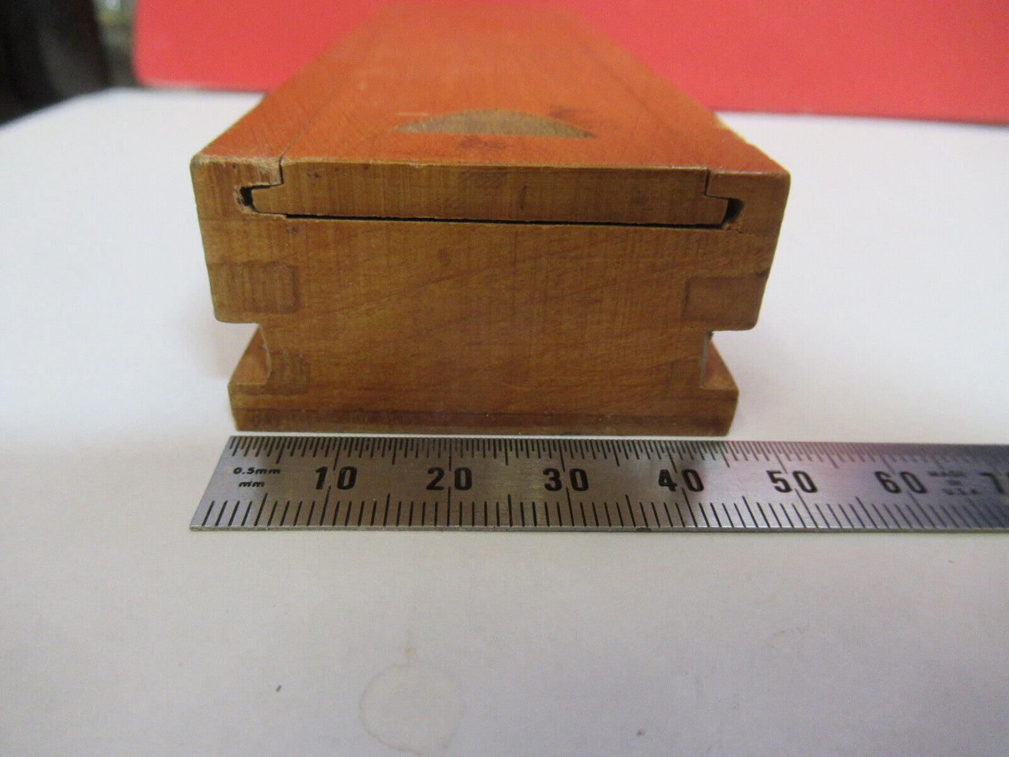 ANTIQUE EMPTY WOOD BOX for ACCESSORIES MICROSCOPE PART AS PICTURED F8-A-81