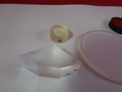 LOT OPTICAL GLASS LENSES PRISMS FILTERS LASER OPTICS AS PICTURED &R7-A-30