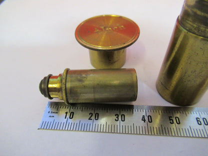 RARE ANTIQUE BRASS LONDON OBJECTIVE OPTICS MICROSCOPE PART AS PICTURED &87-FT-30