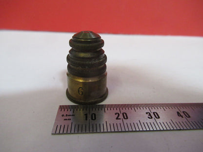 ANTIQUE  SEIBERT GERMANY "6" OBJECTIVE MICROSCOPE PART AS PICTURED G4-A-117