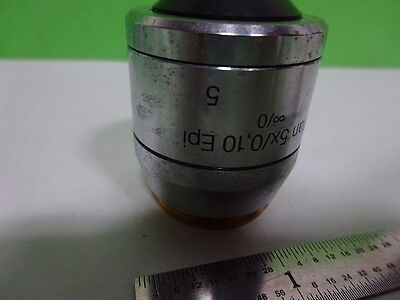 MICROSCOPE PART POLYVAR REICHERT OBJECTIVE 5X EPI OPTICS AS IS #AF-E-11