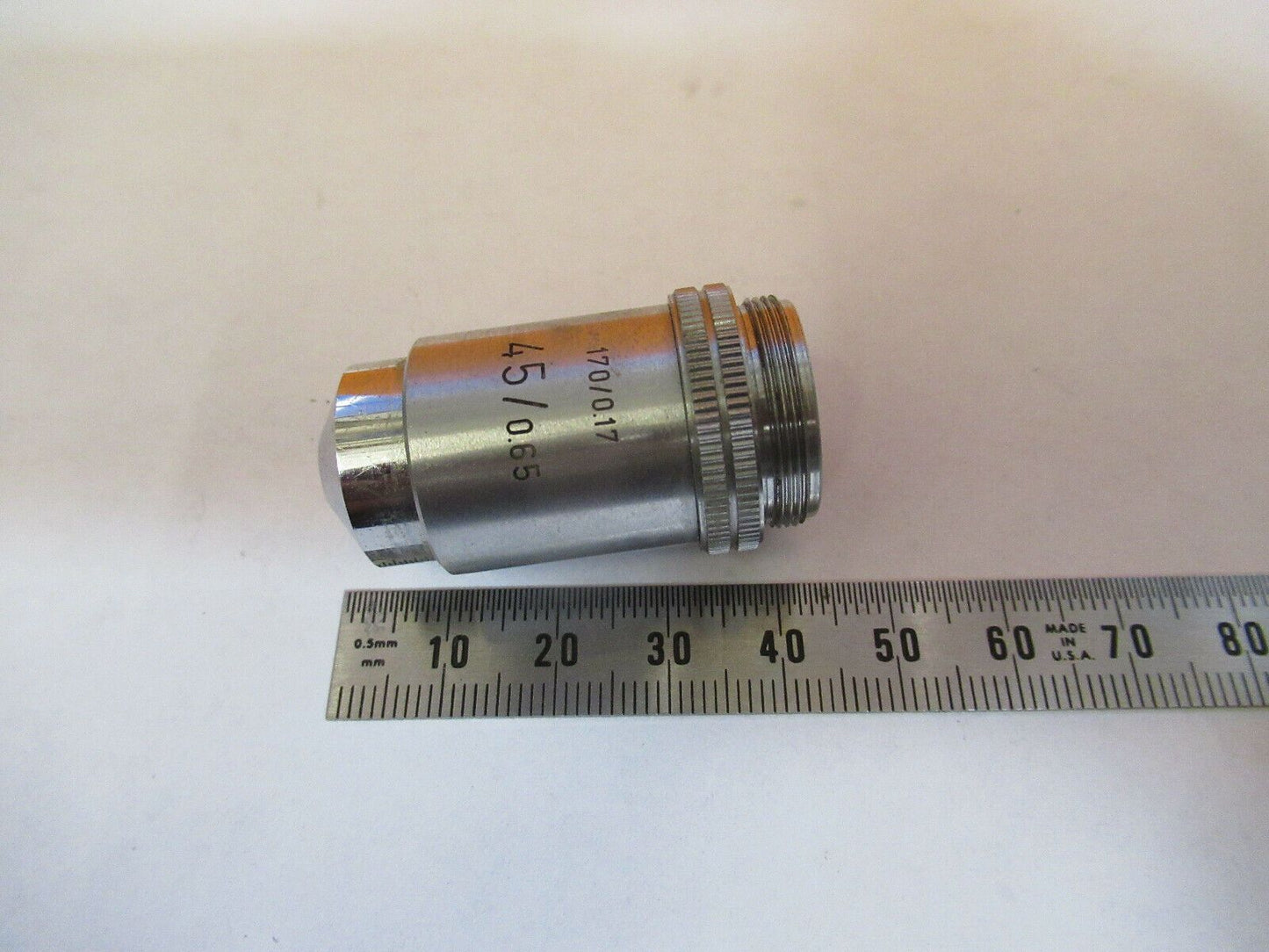 ANTIQUE ERNST LEITZ 45X/170 OBJECTIVE  MICROSCOPE PART AS PICTURED &P9-A-20