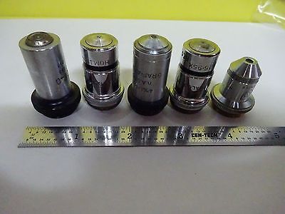 LOT MICROSCOPE PART OBJECTIVE ASSORTED OPTICS BIN#X5-15