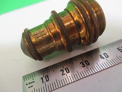 ANTIQUE BAUSCH LOMB BRASS OBJECTIVE LENS MICROSCOPE PART AS PICTURED Q9-A-46