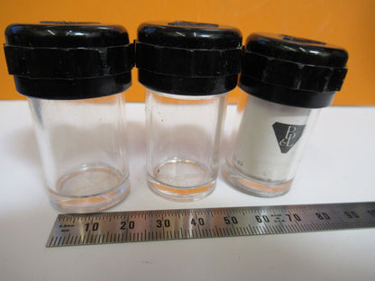 EMPTY PLASTIC CANISTERS LOT BAUSCH LOMB MICROSCOPE PART AS PICTURED Y2-A-14