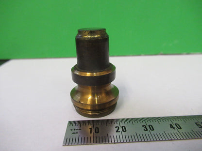 ANTIQUE BRASS UNKNOWN OBJECTIVE LENS RARE MICROSCOPE PART AS PICTURED Z4-B-76