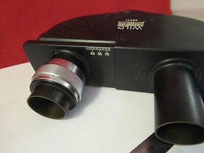 WILD HEERBRUGG SWISS BINOCULAR HEAD M20 OPTICS MICROSCOPE as pictured &14-A-46