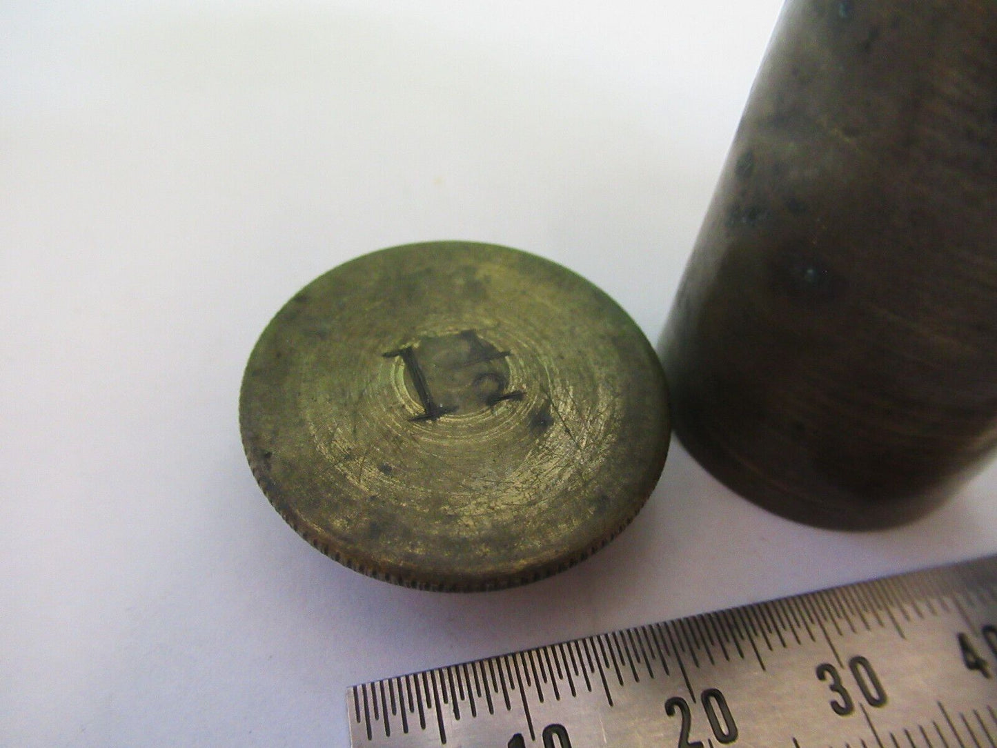 ANTIQUE EMPTY BRASS CAN for OBJECTIVE  MICROSCOPE PART AS PICTURED &Z7-A-38