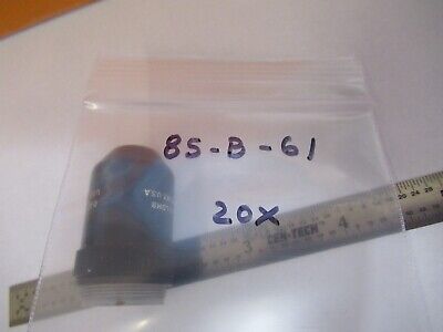 BAUSCH LOMB 20X 215mm OBJECTIVE OPTICS MICROSCOPE PART AS PICTURED &85-B-61