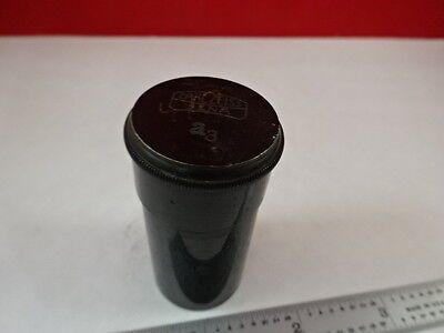 EMPTY ANTIQUE BRASS MICROSCOPE OBJECTIVE CONTAINER CARL ZEISS a3 AS IS N5-A-22