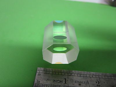 OPTICAL weird truncated prism coated inside circle ?? LASER OPTICS BIN#3c-70