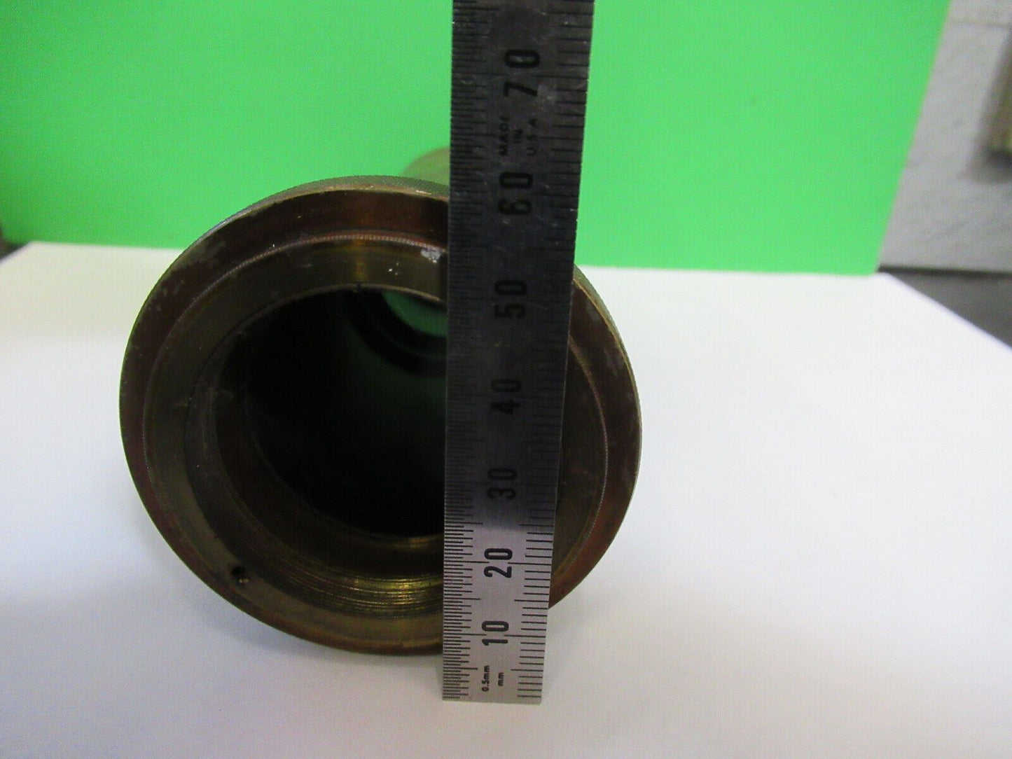 ANTIQUE BRASS TUBUS + LENS UNKNOWN COLLIMATOR SCOPE PART AS PICTURED Z6-A-03