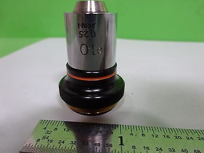 MICROSCOPE PART OBJECTIVE OLYMPUS JAPAN 10X OPTICS AS IS BIN#Y5-K-09