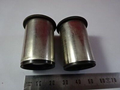 PAIR VINTAGE 10X LENS EYEPIECE OCULAR MICROSCOPE PART OPTICS &99-A-28