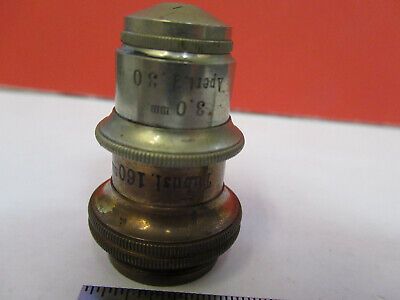 ANTIQUE CARL ZEISS GERMANY OBJECTIVE 3mm MICROSCOPE PART AS PICTURED &8Z-A-124