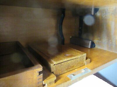 EMPTY REICHERT AUSTRIA WOOD CABINET ANTIQUE MICROSCOPE PART AS PICTURED #TB-4