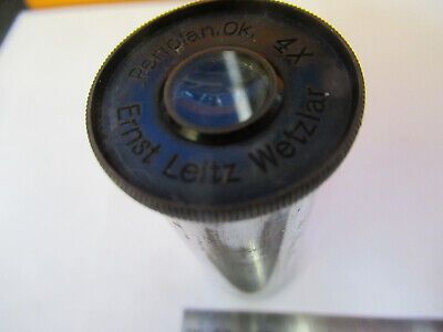 ANTIQUE ERNST LEITZ EYEPIECE 4X  OPTICS MICROSCOPE PART AS PICTURED &P9-A-109