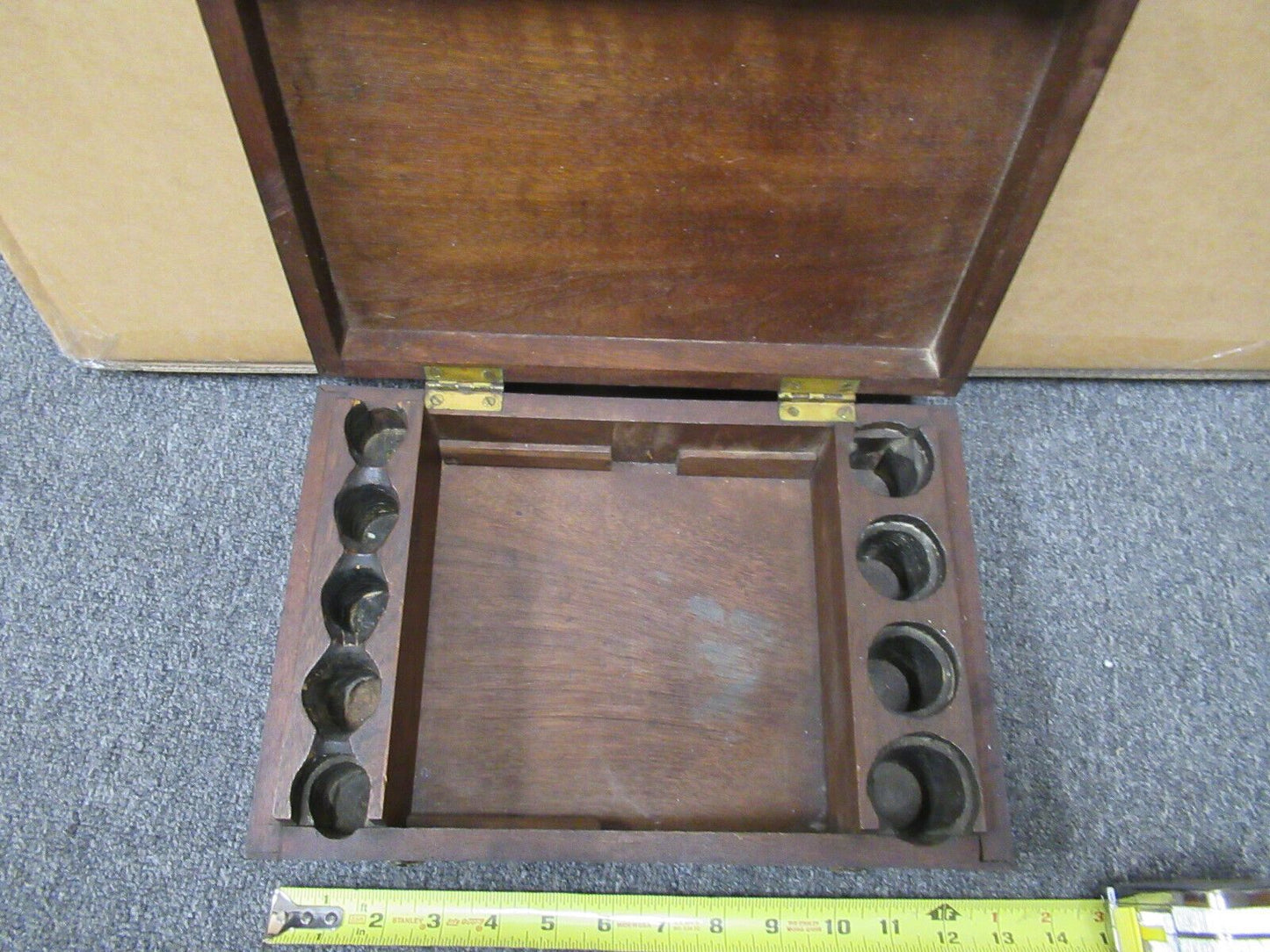 ANTIQUE EMPTY WOOD BOX GRUNOW MICROSCOPE PART AS PICTURED LOB