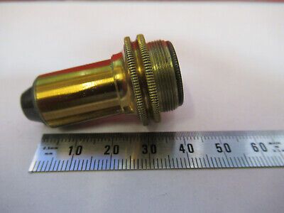 ANTIQUE BRASS LENS OPTICS OBJECTIVE MICROSCOPE PART LONDON AS PICTURED &87-FT-39