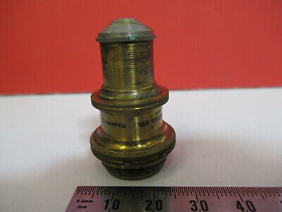 ANTIQUE BAUSCH LOMB "1/12" OBJECTIVE LENS MICROSCOPE PART AS PICTURED #aB7-A-21