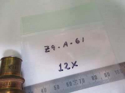 ANTIQUE BRASS SPENCER 12X LENS OBJECTIVE MICROSCOPE PART AS PICTURED &Z9-A-61