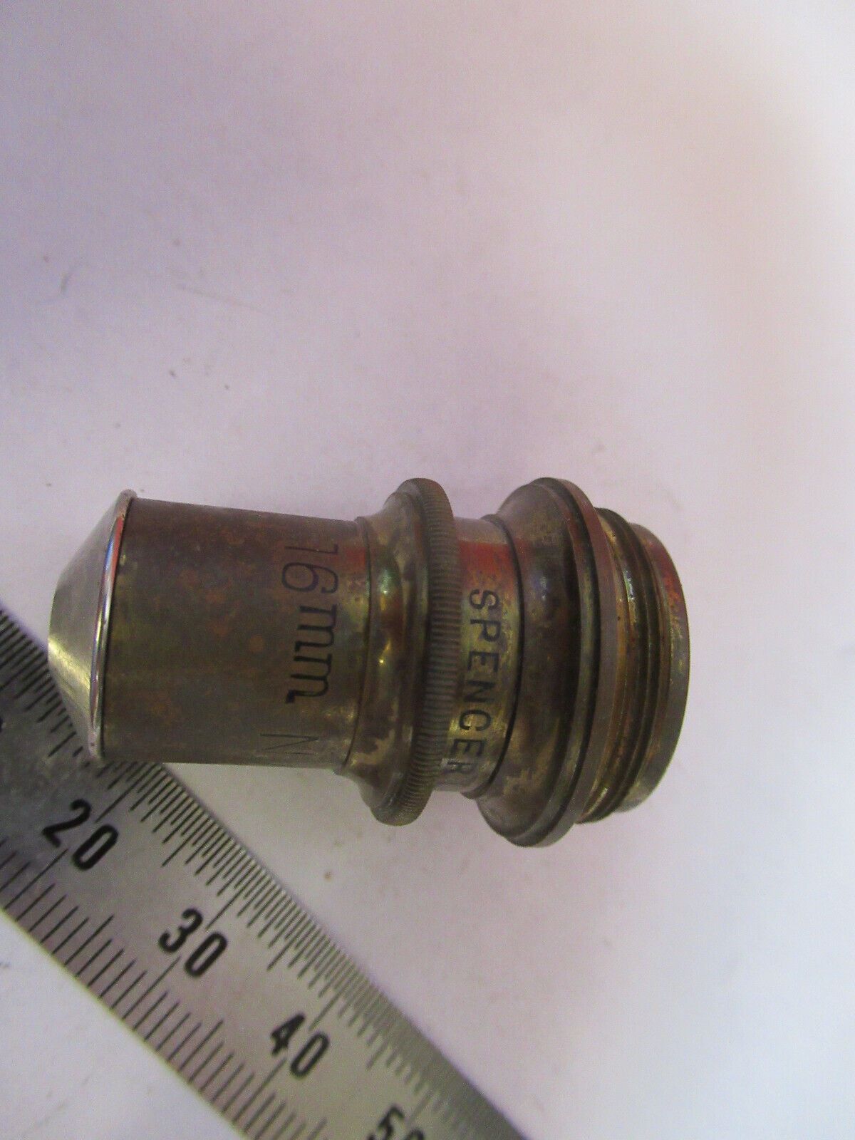 ANTIQUE BRASS SPENCER 16mm OBJECTIVE MICROSCOPE PART AS PICTURED &H9-B-38