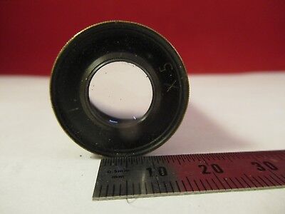 ANTIQUE BRASS EYEPIECE X5 BECK LONDON MICROSCOPE PART AS PICTURED #66-A-40